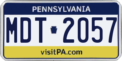 PA license plate MDT2057