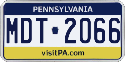 PA license plate MDT2066