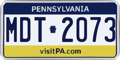 PA license plate MDT2073