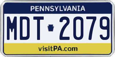 PA license plate MDT2079