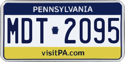 PA license plate MDT2095