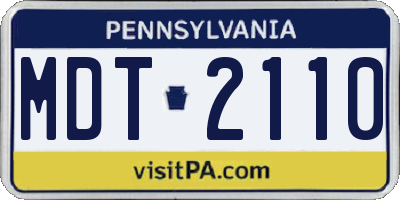 PA license plate MDT2110