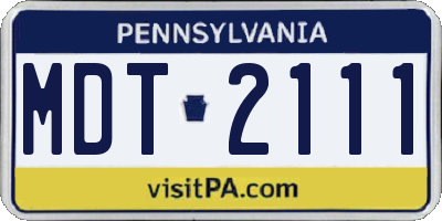 PA license plate MDT2111