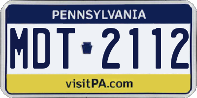 PA license plate MDT2112