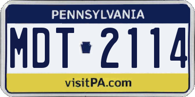 PA license plate MDT2114