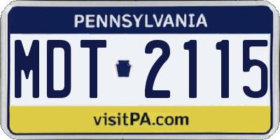PA license plate MDT2115