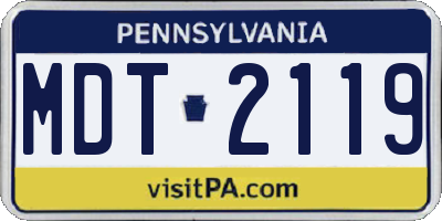 PA license plate MDT2119
