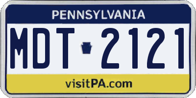 PA license plate MDT2121