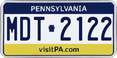 PA license plate MDT2122