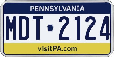 PA license plate MDT2124
