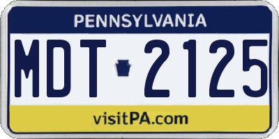 PA license plate MDT2125