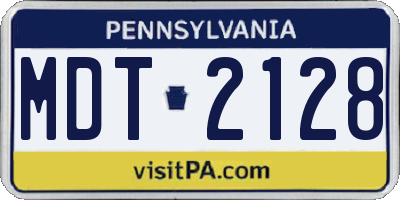 PA license plate MDT2128