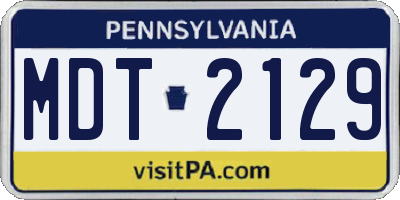 PA license plate MDT2129