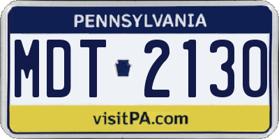 PA license plate MDT2130