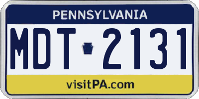 PA license plate MDT2131