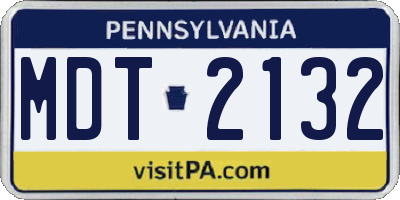 PA license plate MDT2132