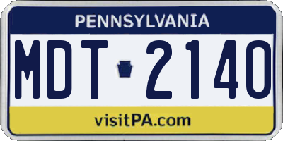 PA license plate MDT2140