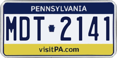 PA license plate MDT2141