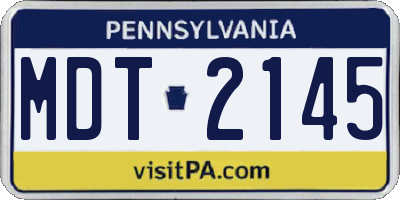 PA license plate MDT2145