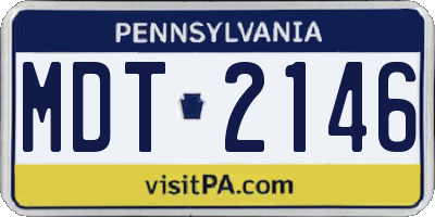 PA license plate MDT2146