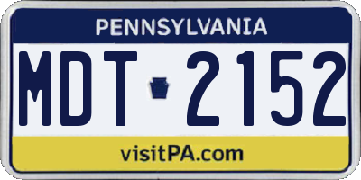 PA license plate MDT2152
