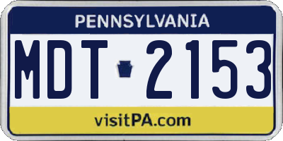 PA license plate MDT2153