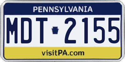 PA license plate MDT2155