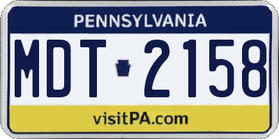 PA license plate MDT2158