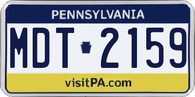 PA license plate MDT2159