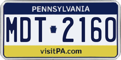 PA license plate MDT2160