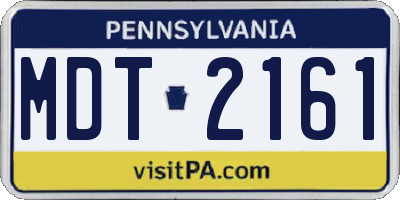 PA license plate MDT2161