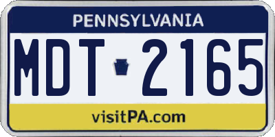 PA license plate MDT2165