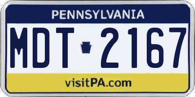 PA license plate MDT2167