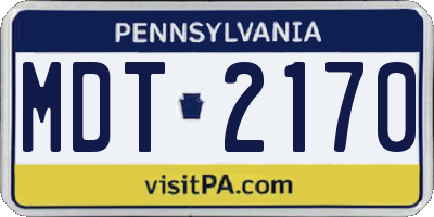 PA license plate MDT2170