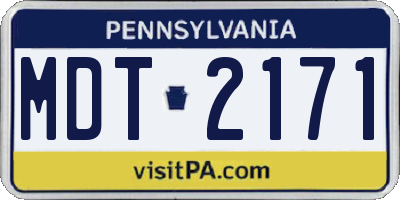 PA license plate MDT2171