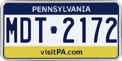 PA license plate MDT2172