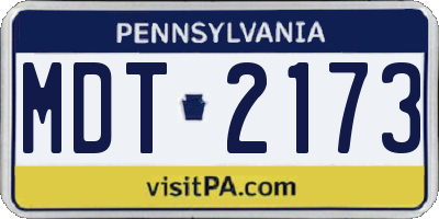 PA license plate MDT2173