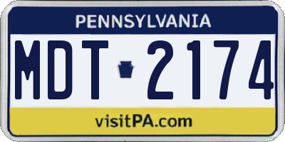 PA license plate MDT2174
