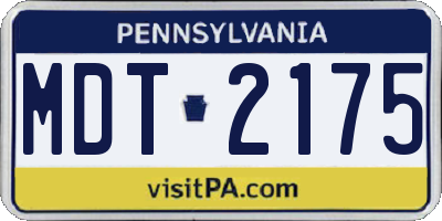 PA license plate MDT2175