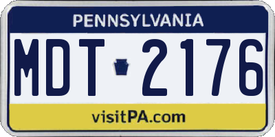 PA license plate MDT2176