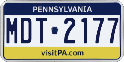 PA license plate MDT2177