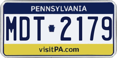 PA license plate MDT2179