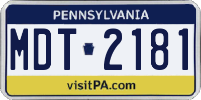 PA license plate MDT2181