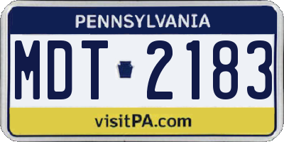 PA license plate MDT2183