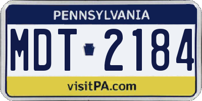 PA license plate MDT2184