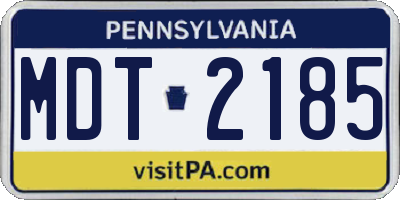 PA license plate MDT2185