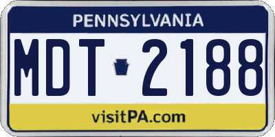 PA license plate MDT2188