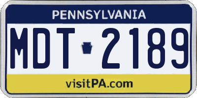 PA license plate MDT2189