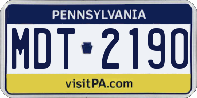 PA license plate MDT2190