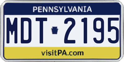 PA license plate MDT2195
